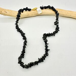 Vintage Black Onyx Chip Necklace